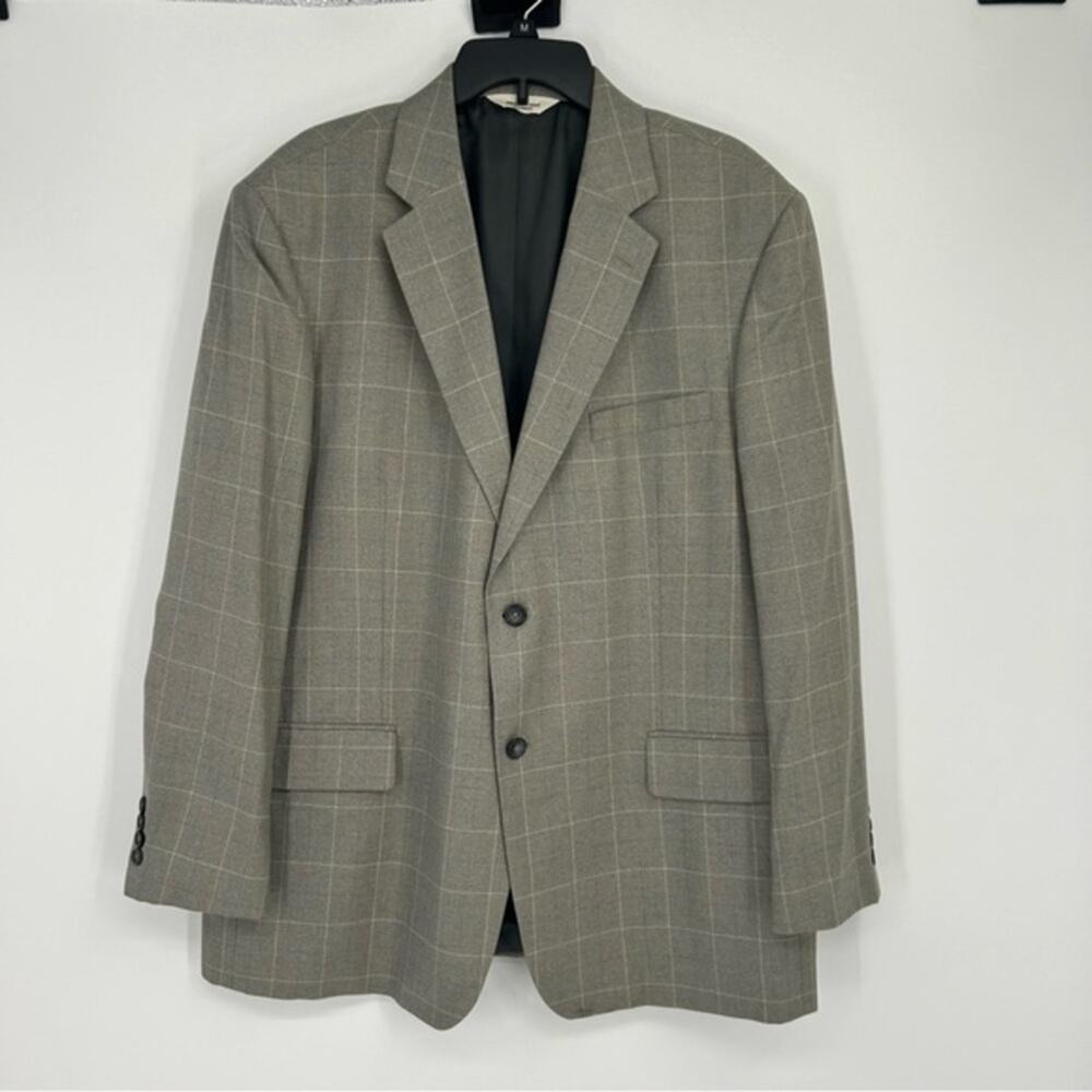 Pronto‎ Uomo Gray Plaid Silk & Wool Blazer Size 46R